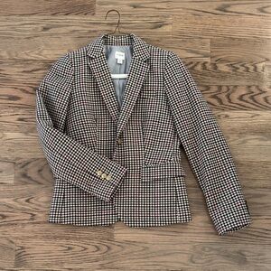 J. Crew Black and White Houndstooth Blazer